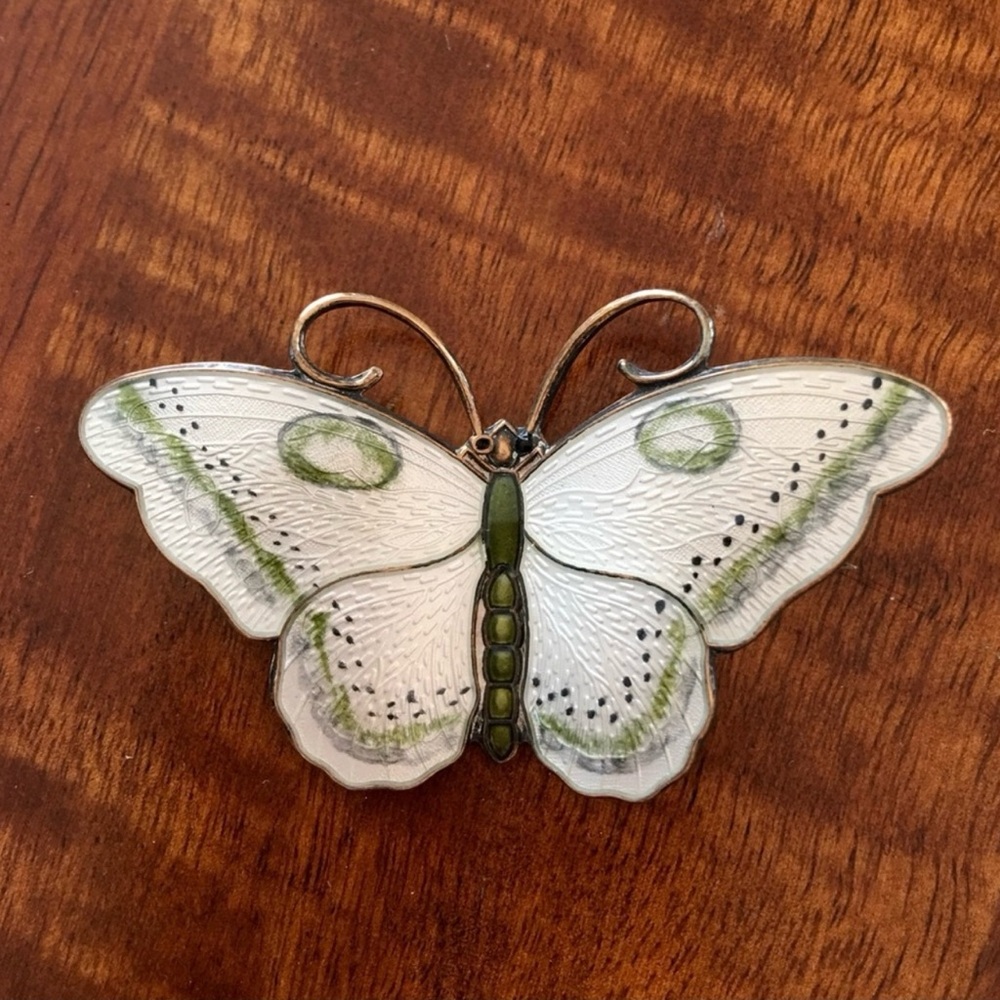 Vintage Butterfly Sterling silver Enamel Pin/Brooch